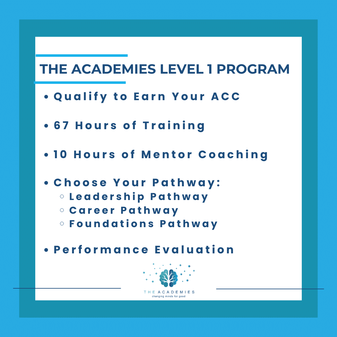 An outline of The Academies Level 1 Coaching Program